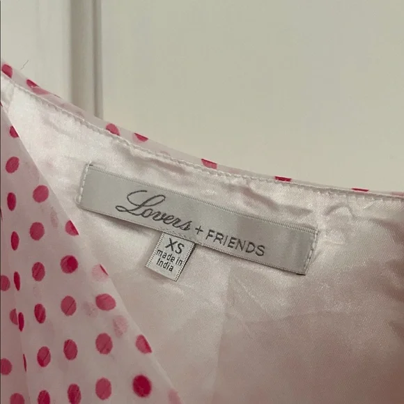 Lovers + Friends Asymmetrical Pink Polka Dot Skirt - Picture 2 of 2